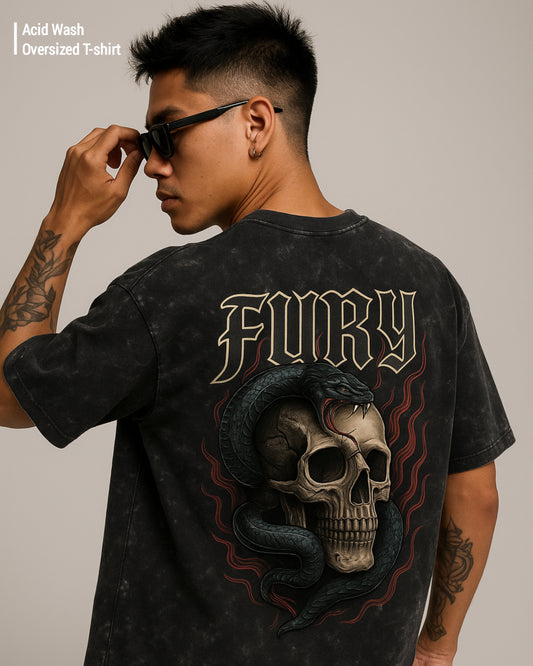 Snake Skull Acid Oversized T-shirt