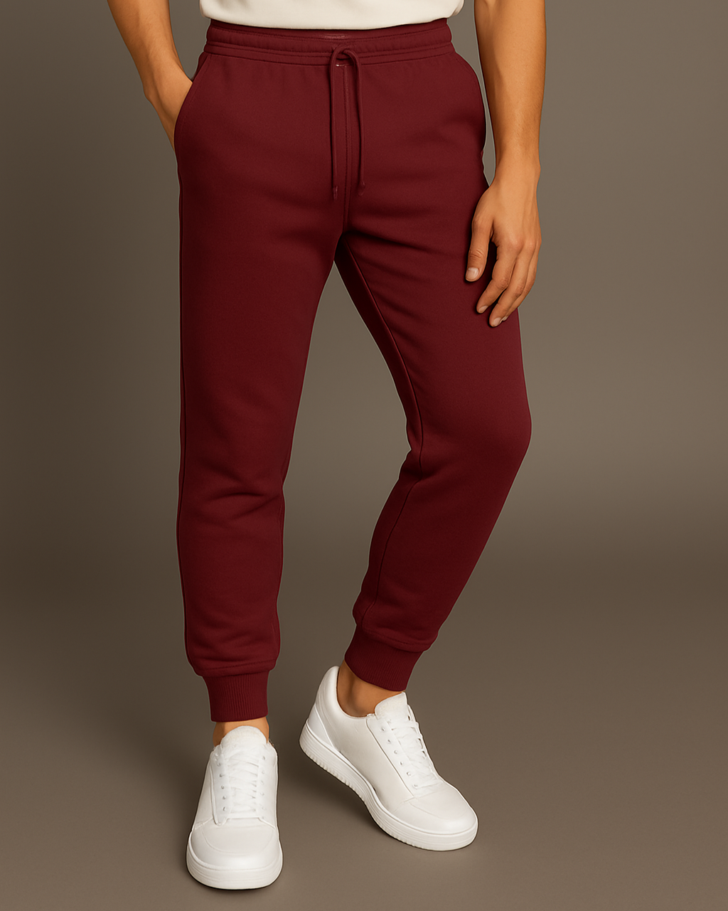Maroon Cotton Joggers