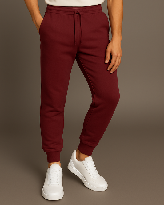 Maroon Cotton Joggers